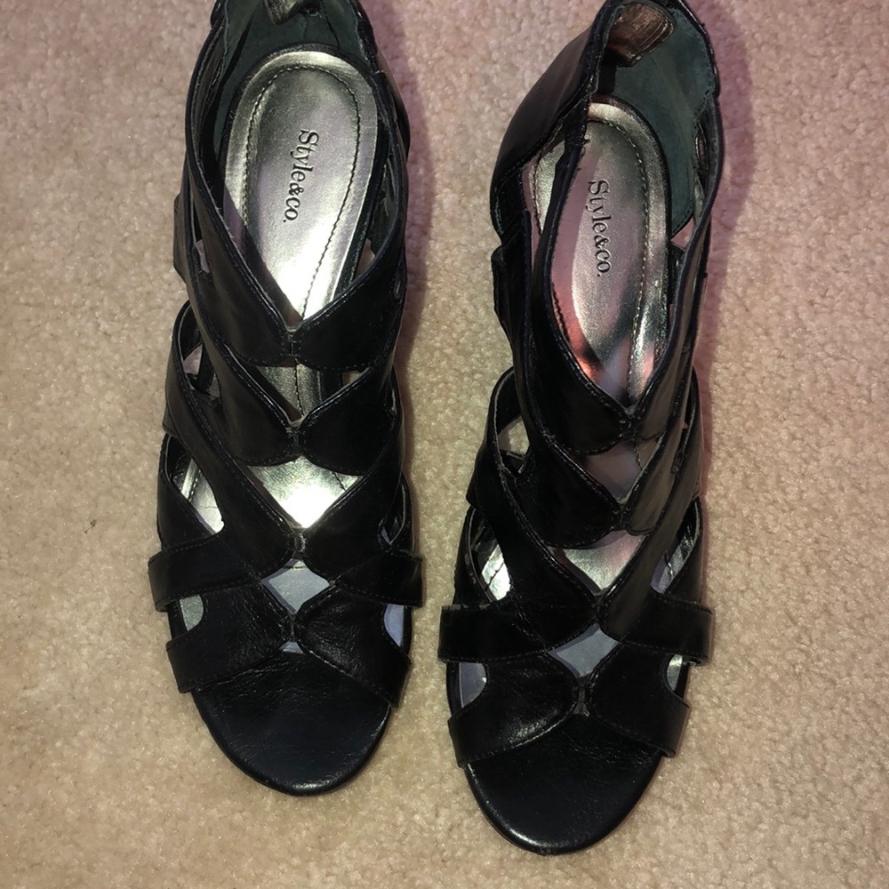 Style & Co. black wedges. Size 7.